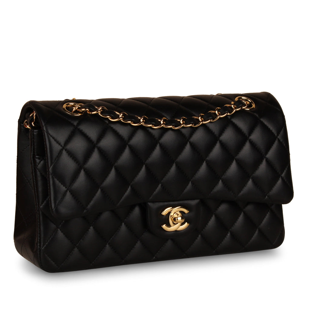Chanel Classic Flap Bag Medium - Black Lambskin