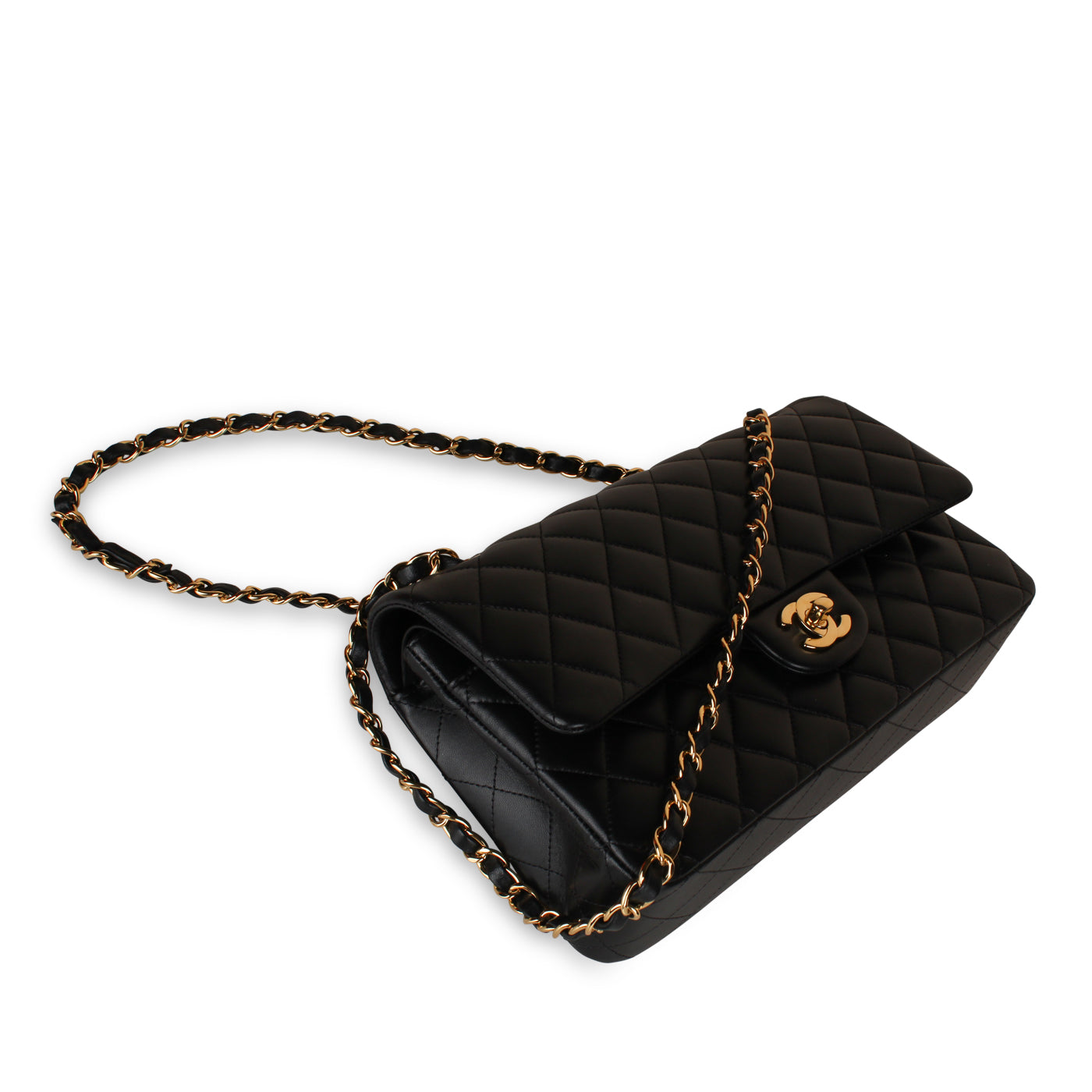 Chanel Classic Flap Bag Medium - Black Lambskin