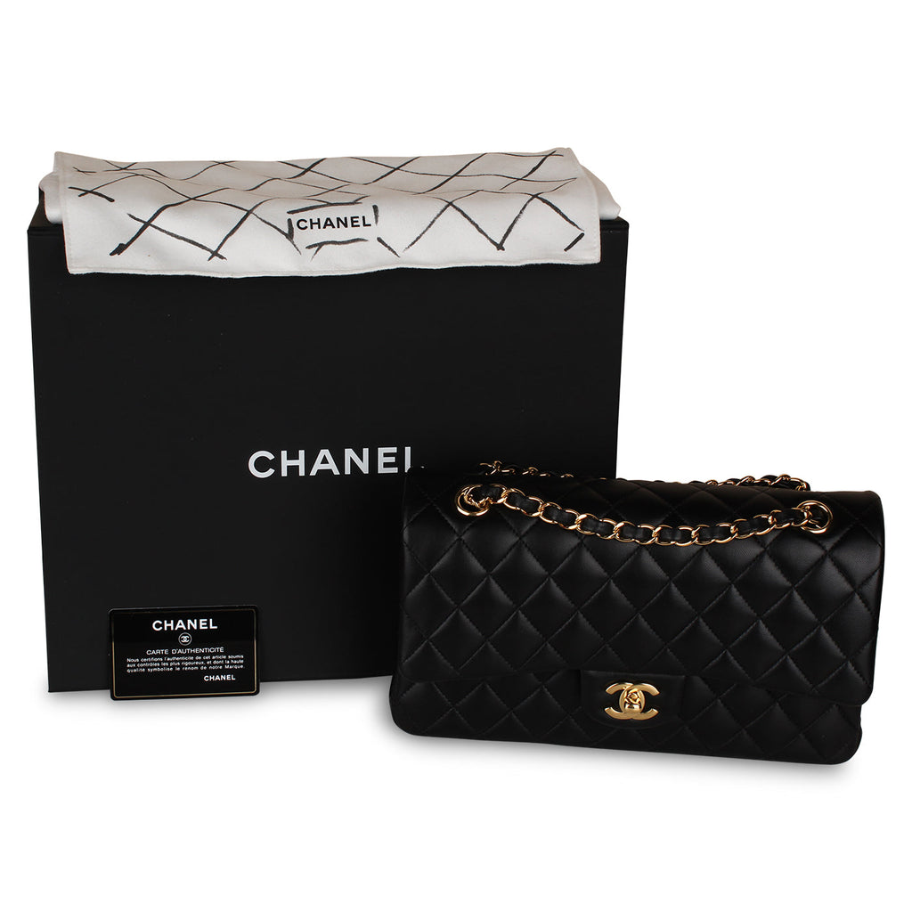 Chanel Classic Flap Bag Medium - Black Lambskin