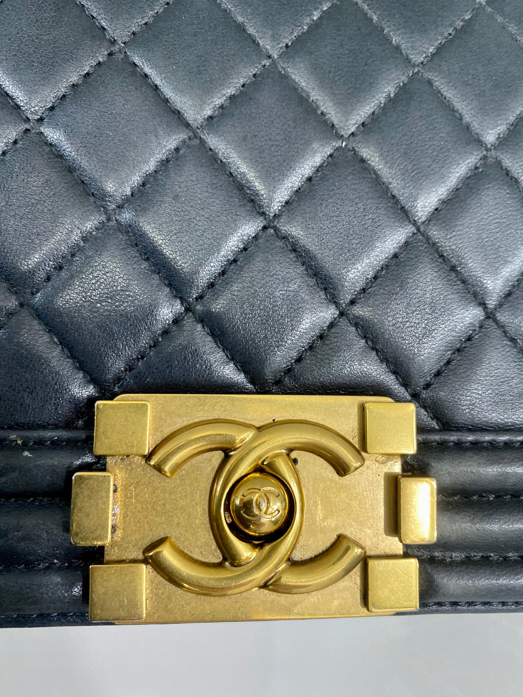 CHANEL LAMBSKIN QUILTED MEDIUM BOY FLAP BAG