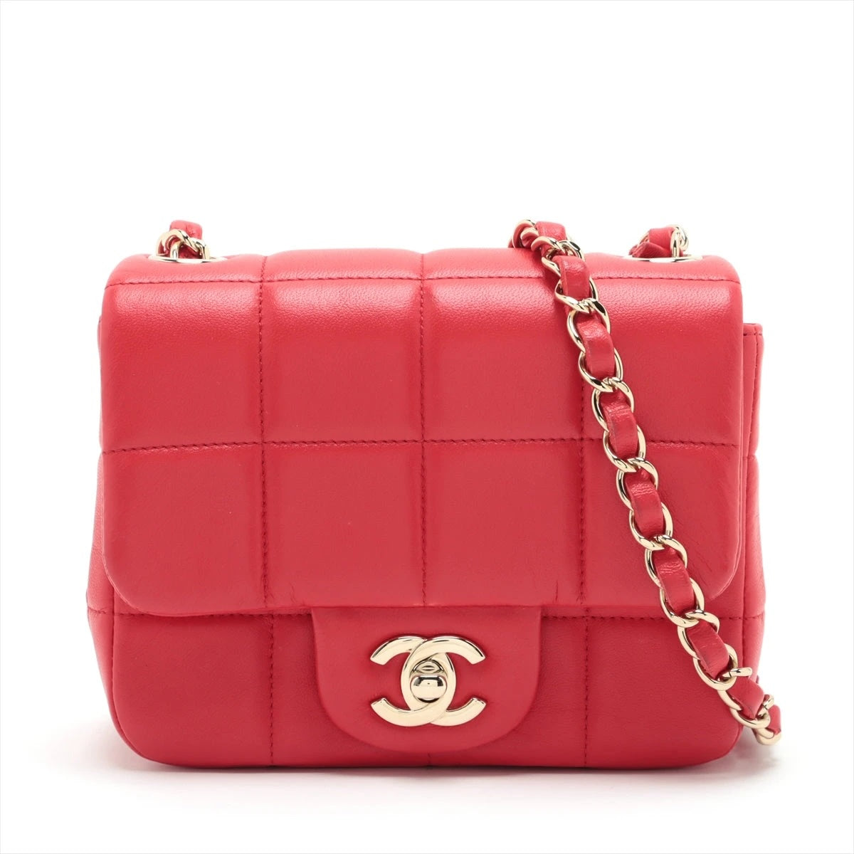 CHANEL MONACOCO LOGO BLOCKS MINI FLAP QUILTED LAMBSKIN LEATHER BAG