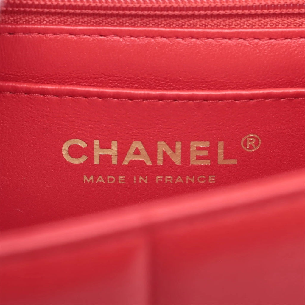 CHANEL MONACOCO LOGO BLOCKS MINI FLAP QUILTED LAMBSKIN LEATHER BAG