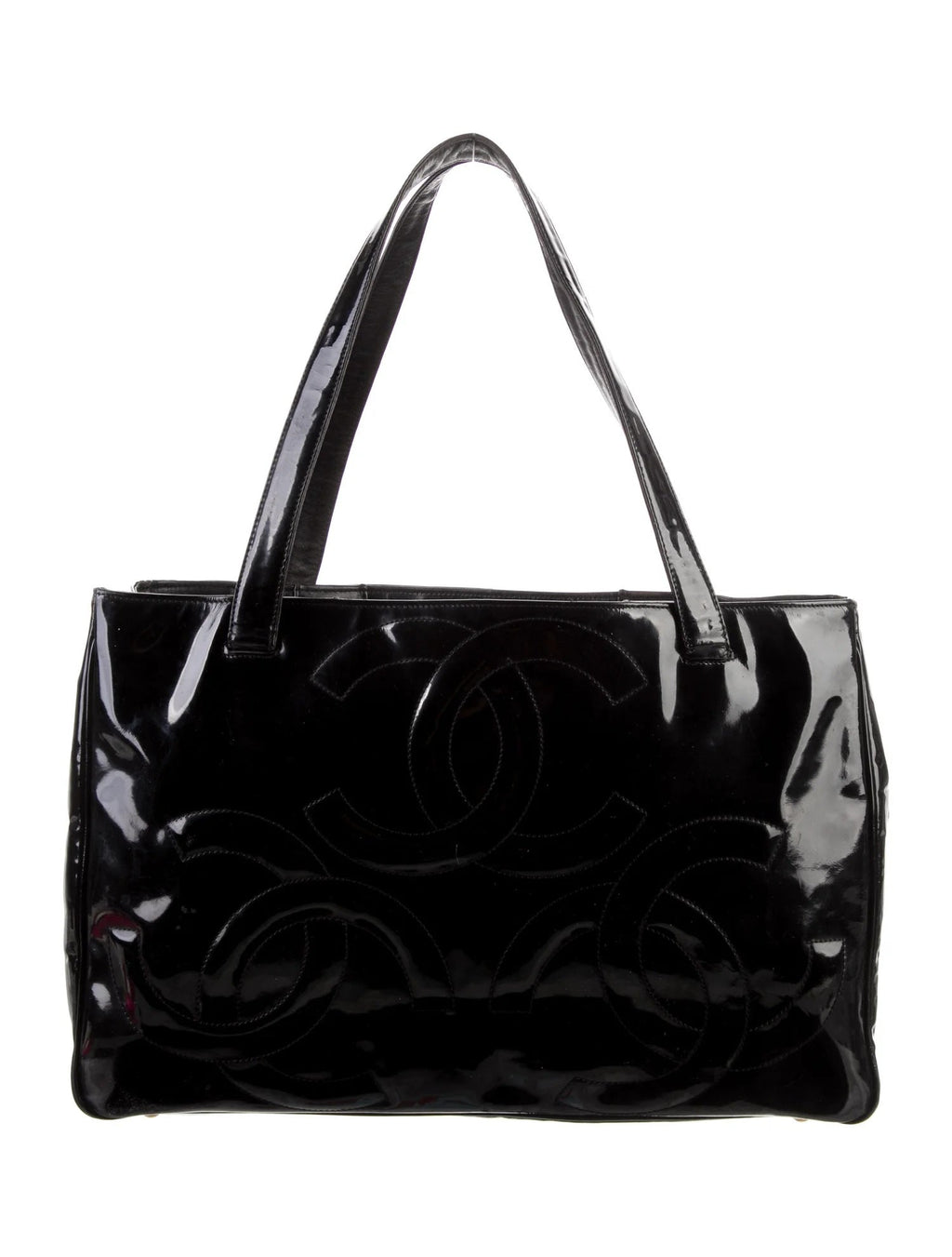 CHANEL PATENT LEATHER TRIPLE CC TOTE BAG