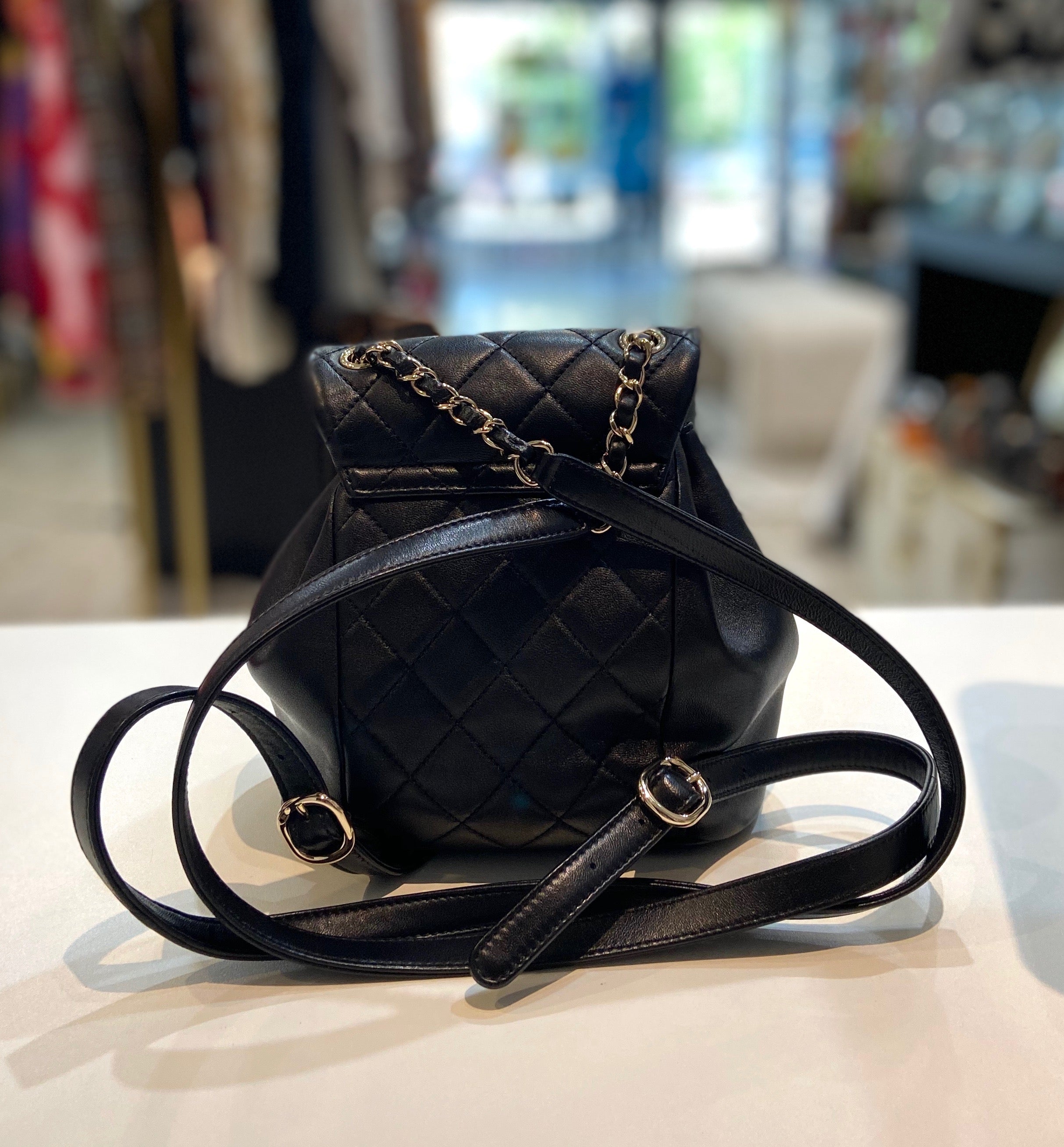 CHANEL CC QUILTED LAMBSKIN MINI DUMA BACKPACK