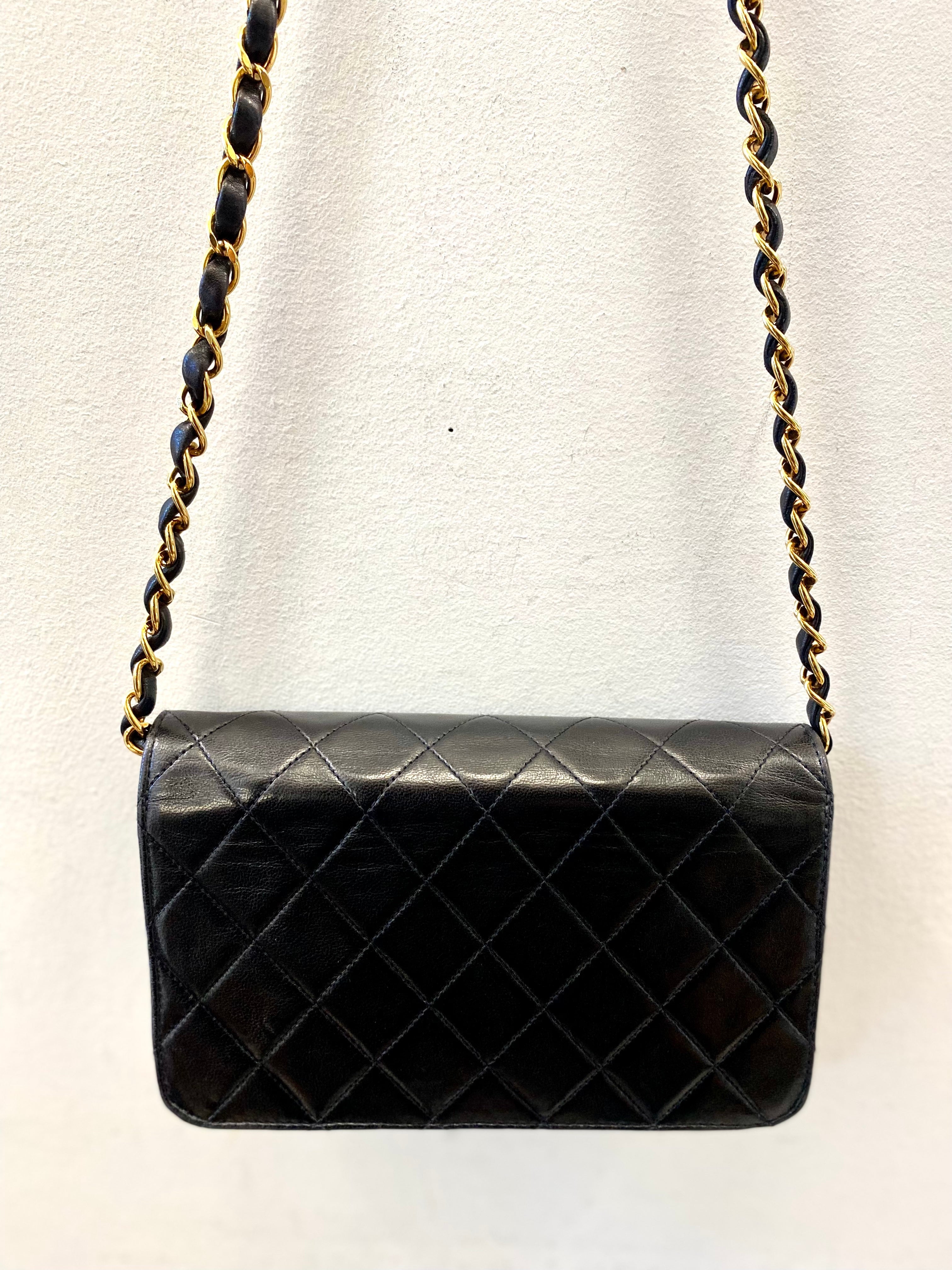 CHANEL QUILTED LAMBSKIN LEATHER MINI FULL FLAP BAG