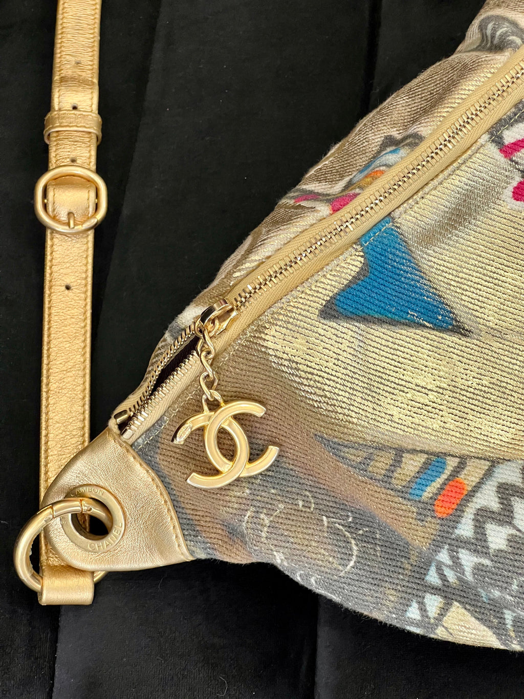CHANEL RUE CAMBON GRAFFITI PRINTED BELT BAG