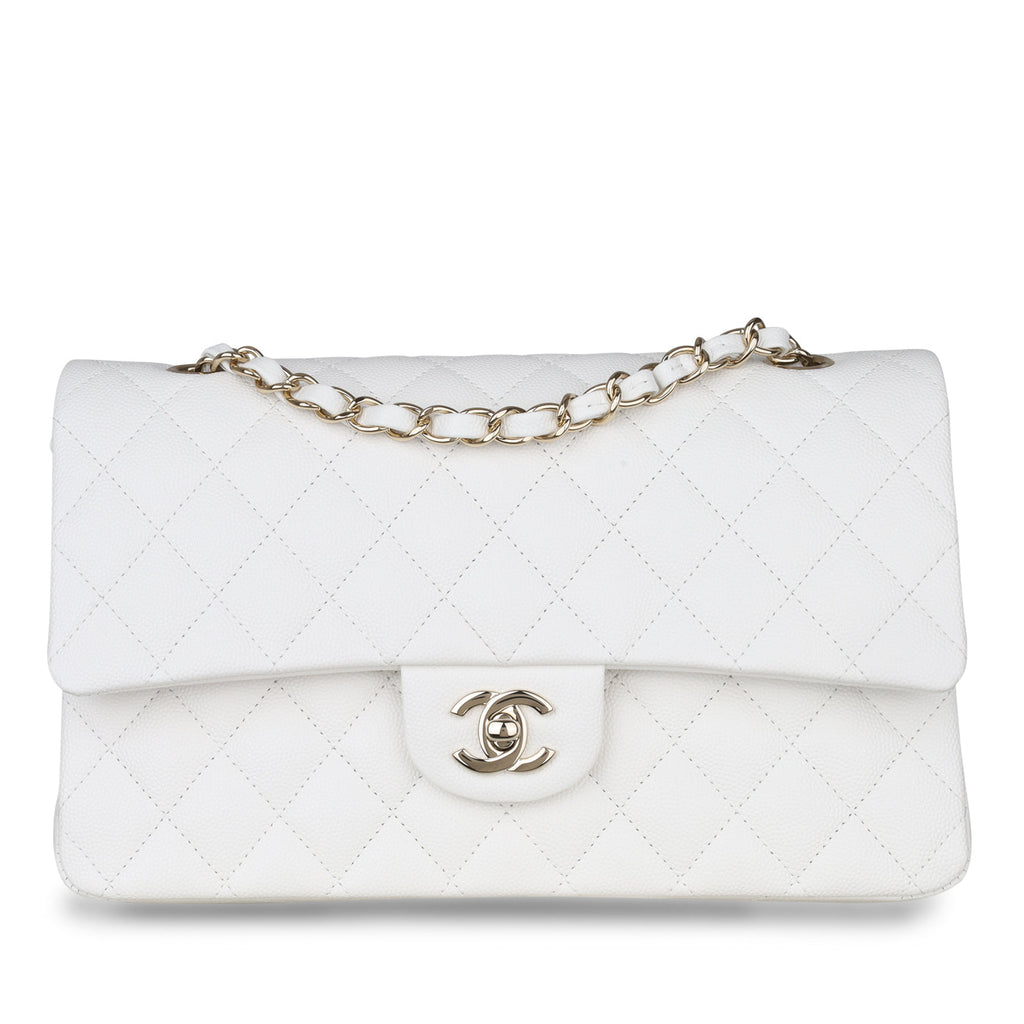 Chanel Medium Classic Flap - White Caviar