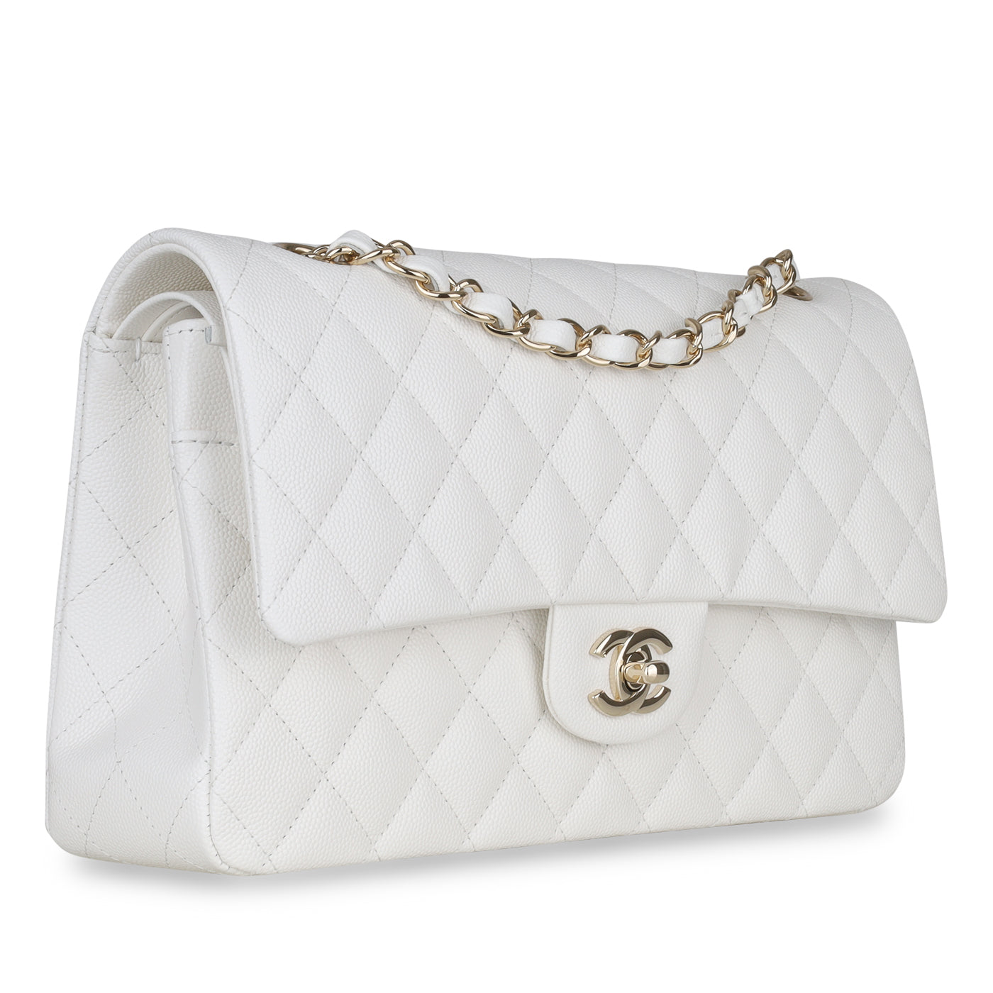 Chanel Medium Classic Flap - White Caviar