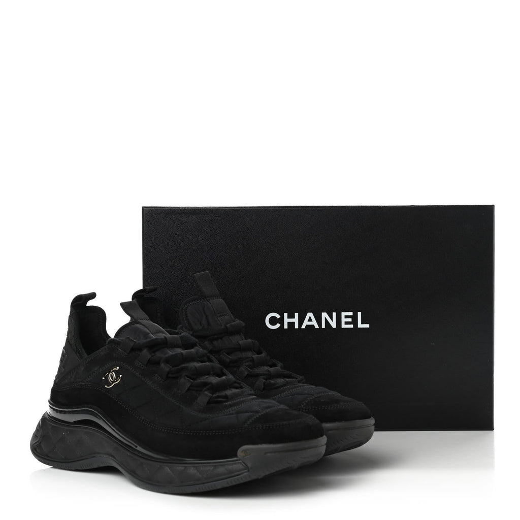CHANEL CC SUEDE CALFSKIN MIXED MEDIA SNEAKERS