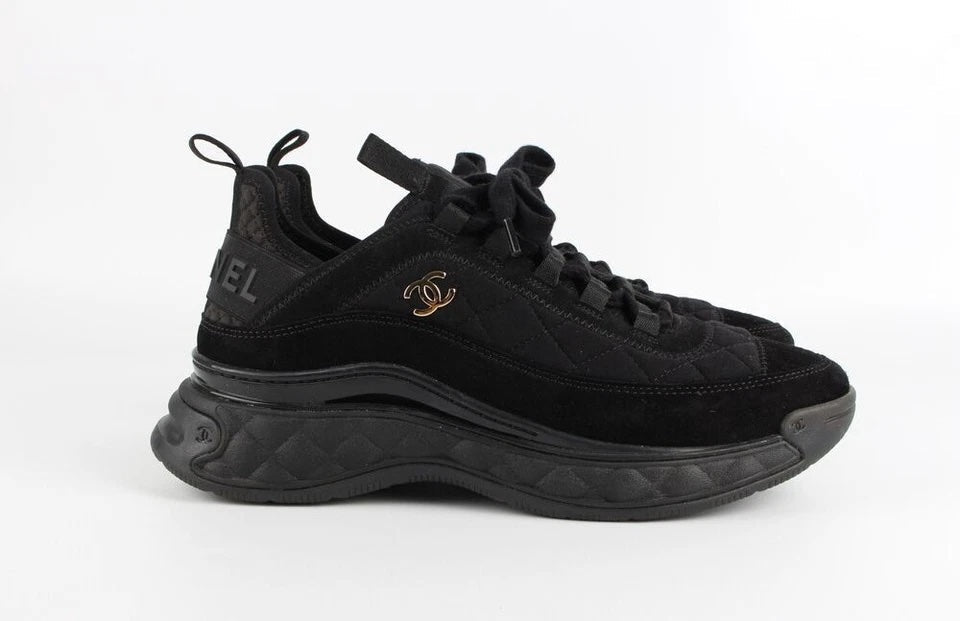 CHANEL CC SUEDE CALFSKIN MIXED MEDIA SNEAKERS