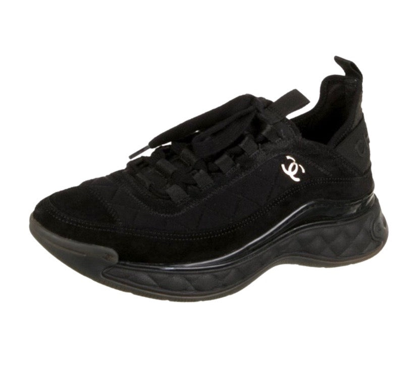 CHANEL CC SUEDE CALFSKIN MIXED MEDIA SNEAKERS