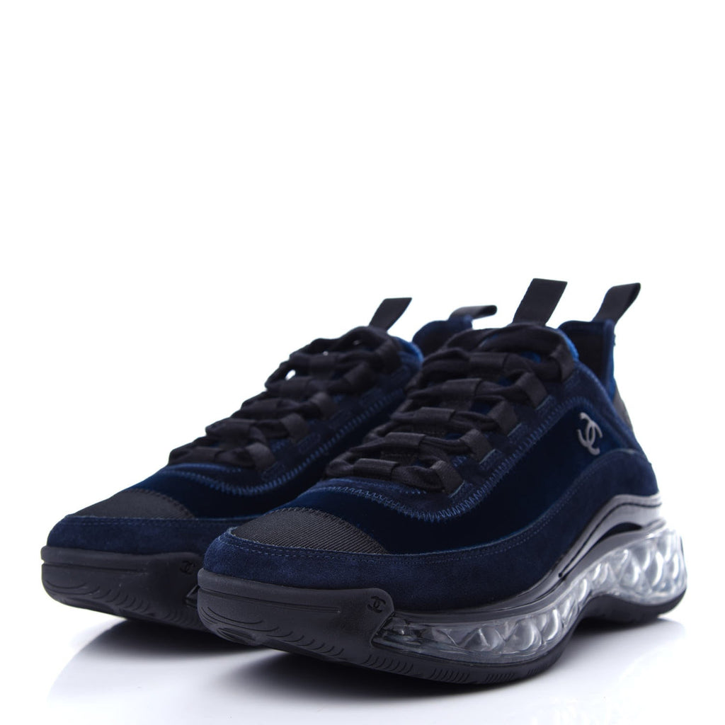 CHANEL SUEDE CALFSKIN VELVET GROSGRAIN CC SNEAKERS
