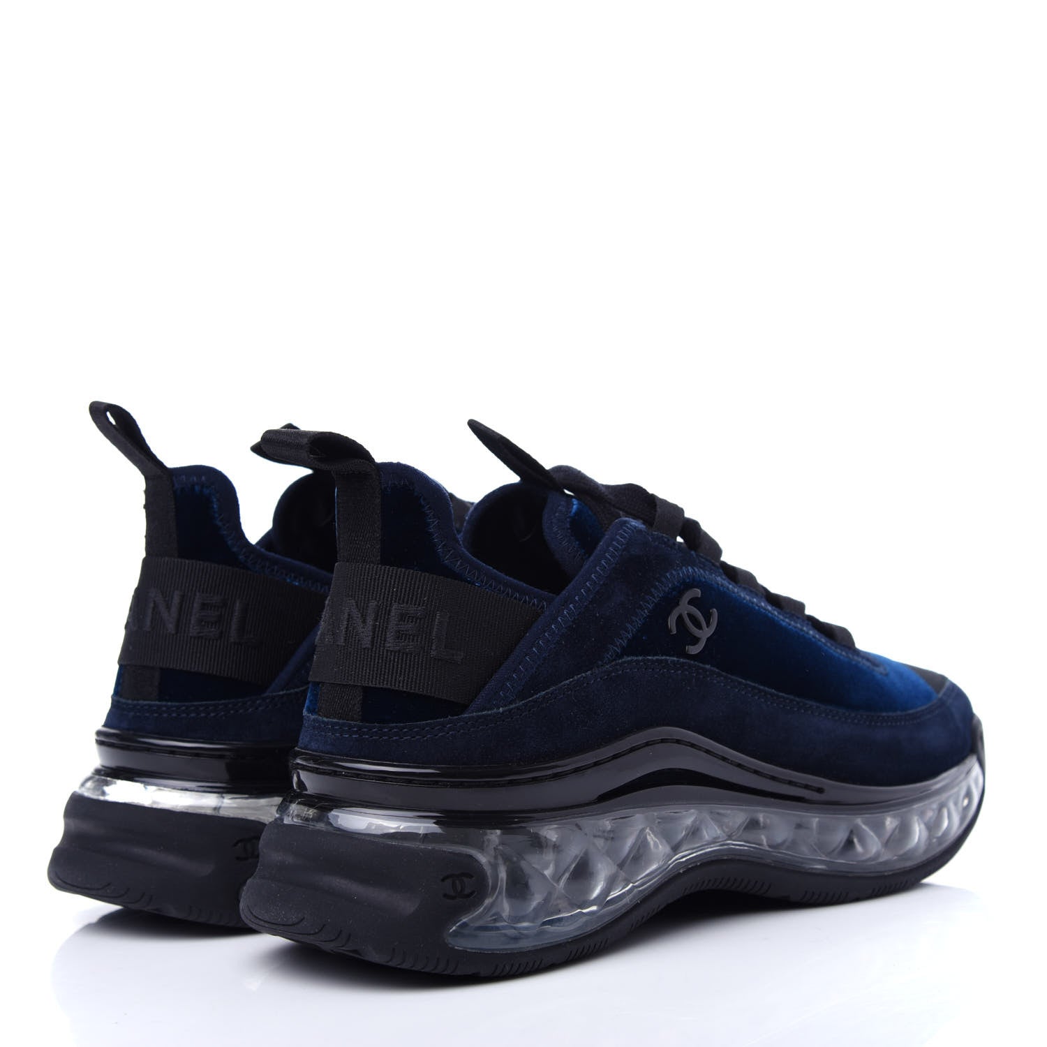 CHANEL SUEDE CALFSKIN VELVET GROSGRAIN CC SNEAKERS