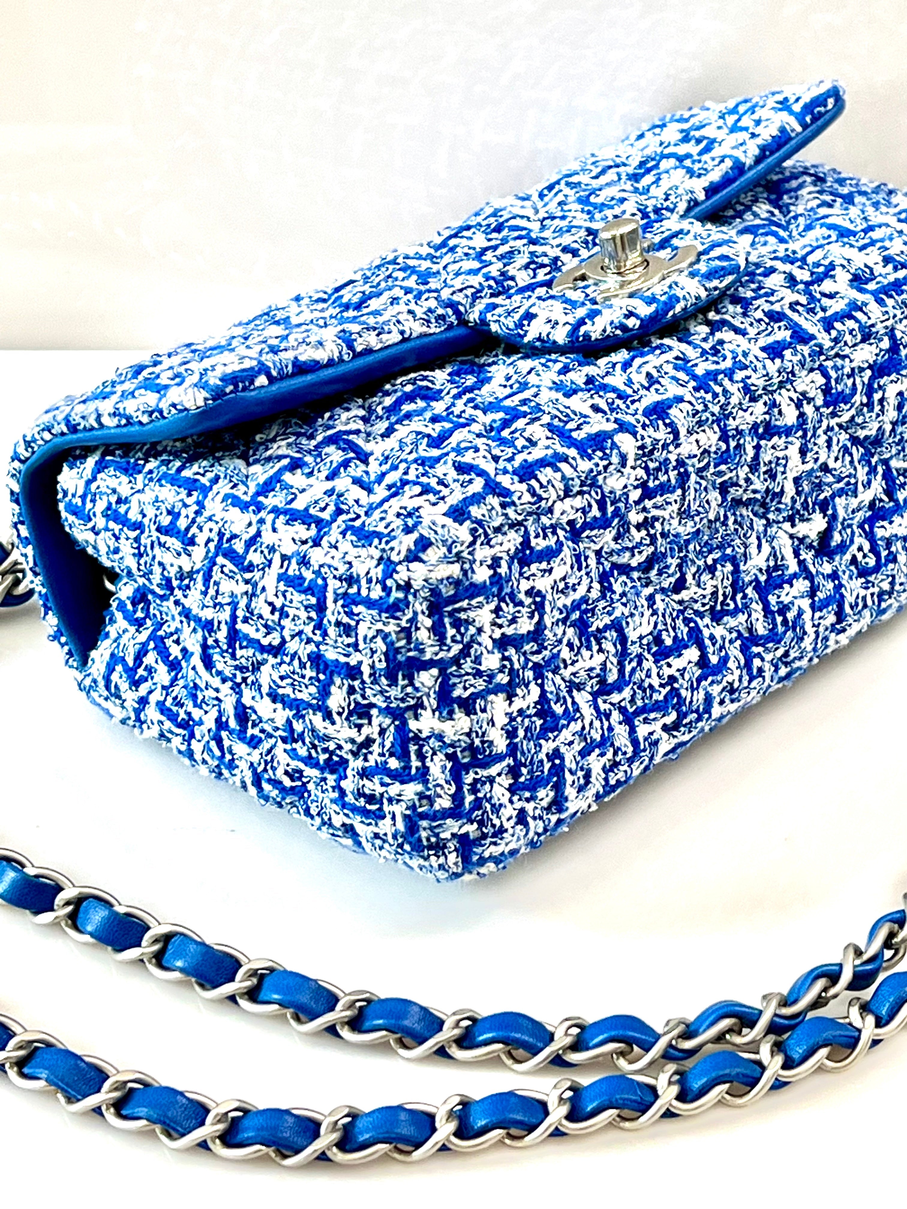 CHANEL TWEED QUILTED MINI FLAP BAG