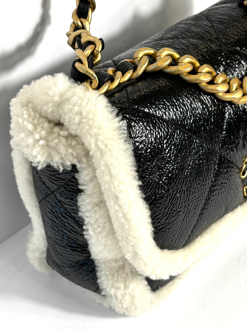 CHANEL 2021 SHEARLING MEDIUM 19 FLAP BAG