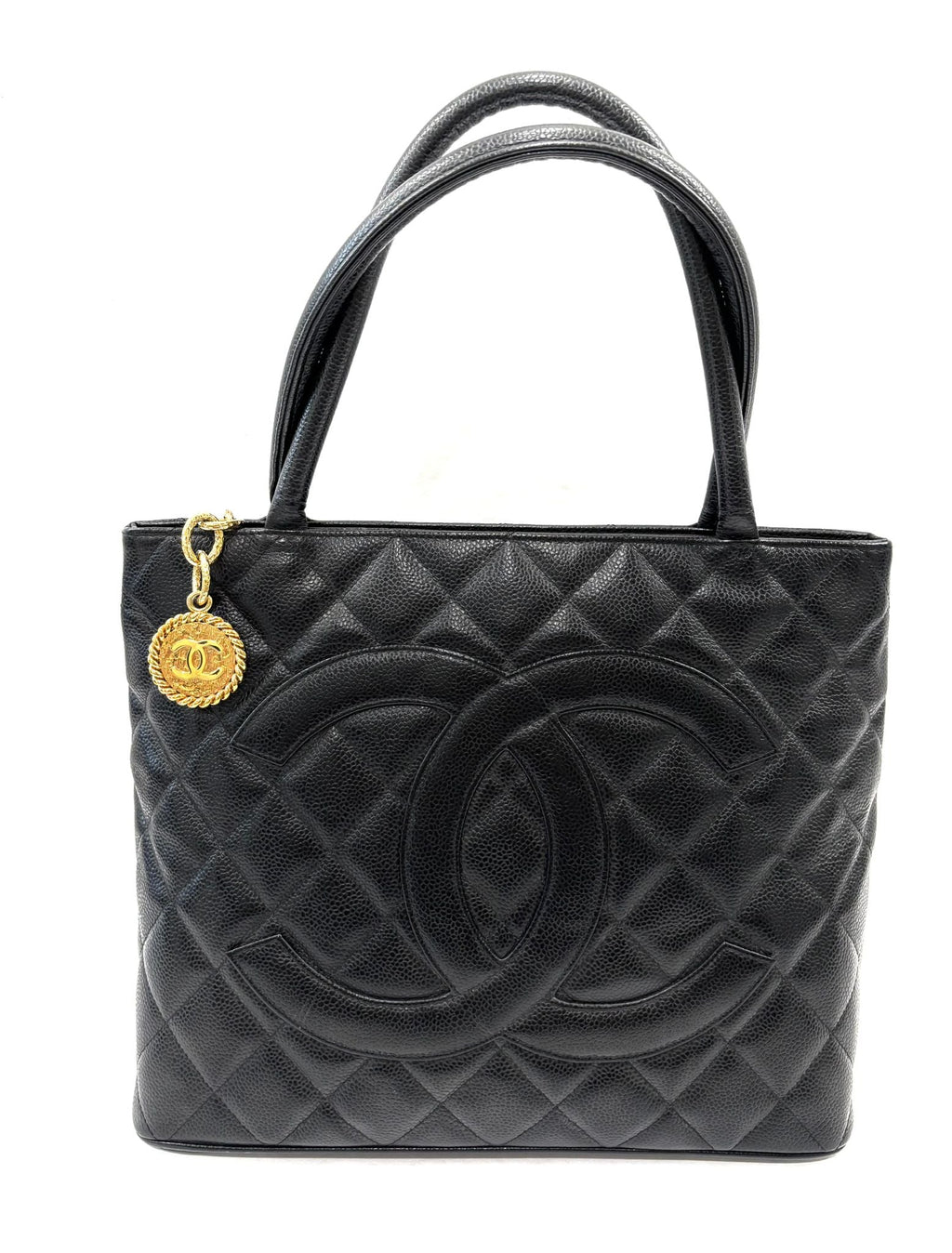 CHANEL CAVIAR QUILTED MEDALLION TOTE BAG
