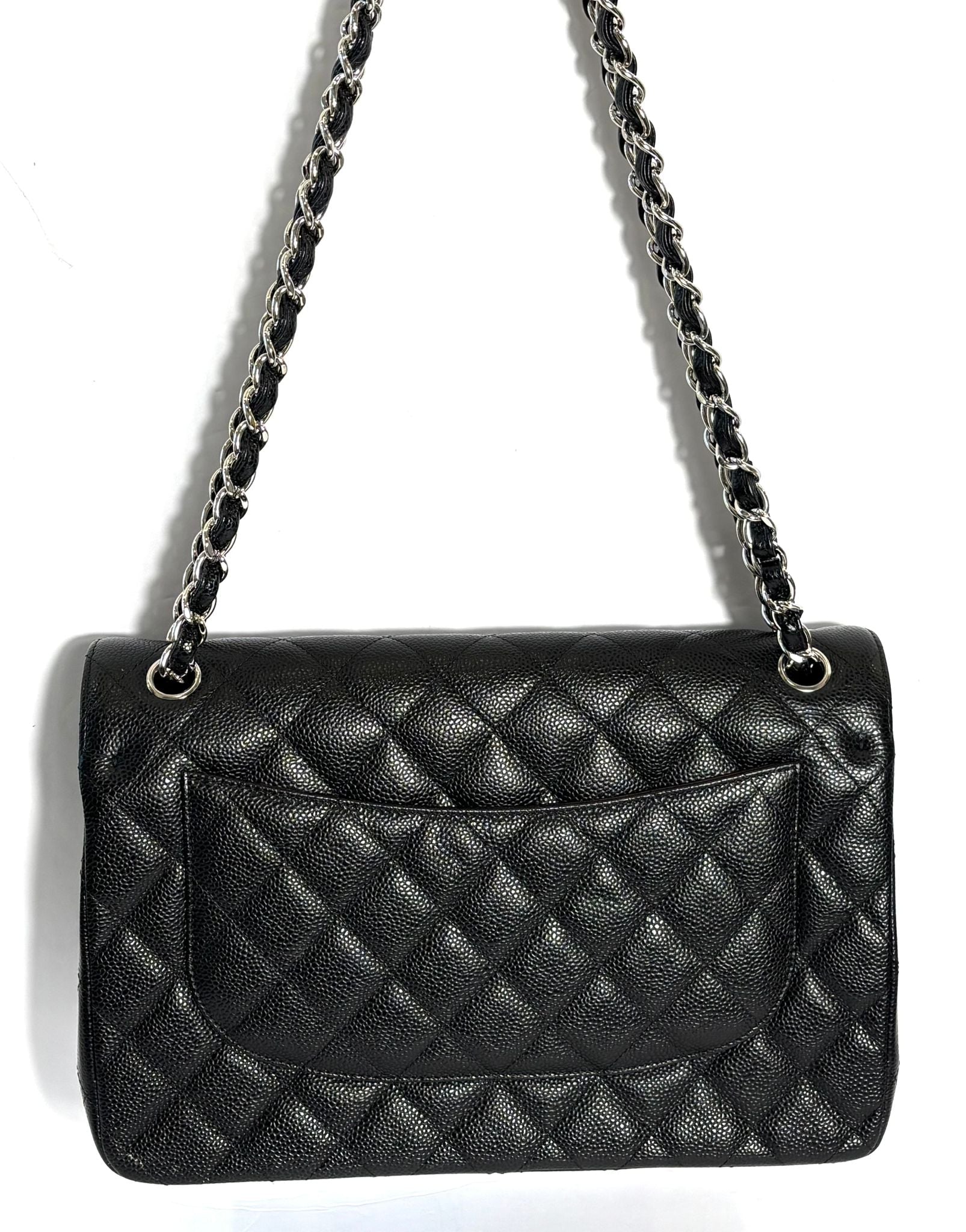 CHANEL CLASSIC CAVIAR QUILTED JUMBO DOUBLE FLAP BAG