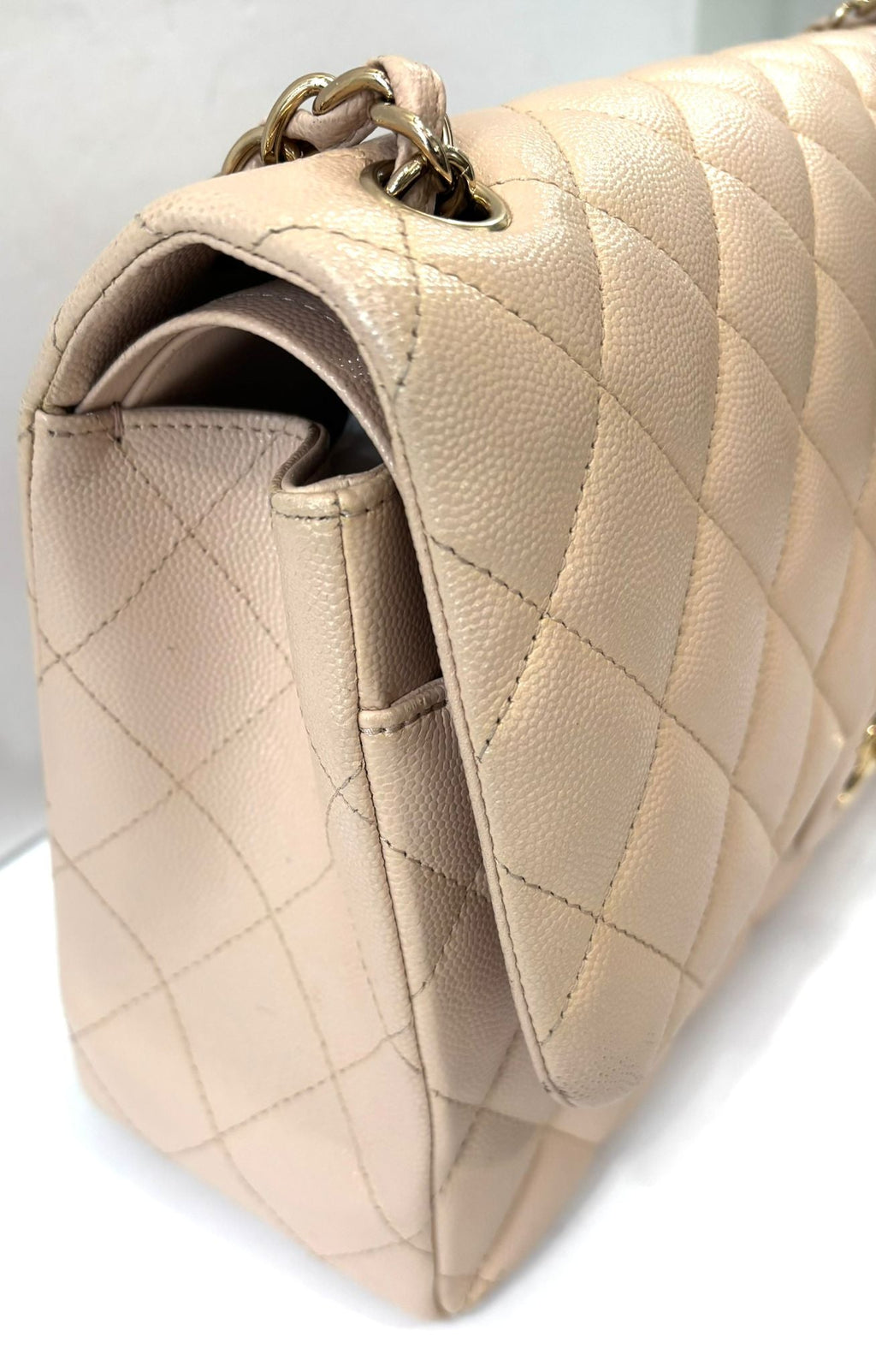 CHANEL CAVIAR QUILTED JUMBO CLASSIC DOUBLE FLAP BAG