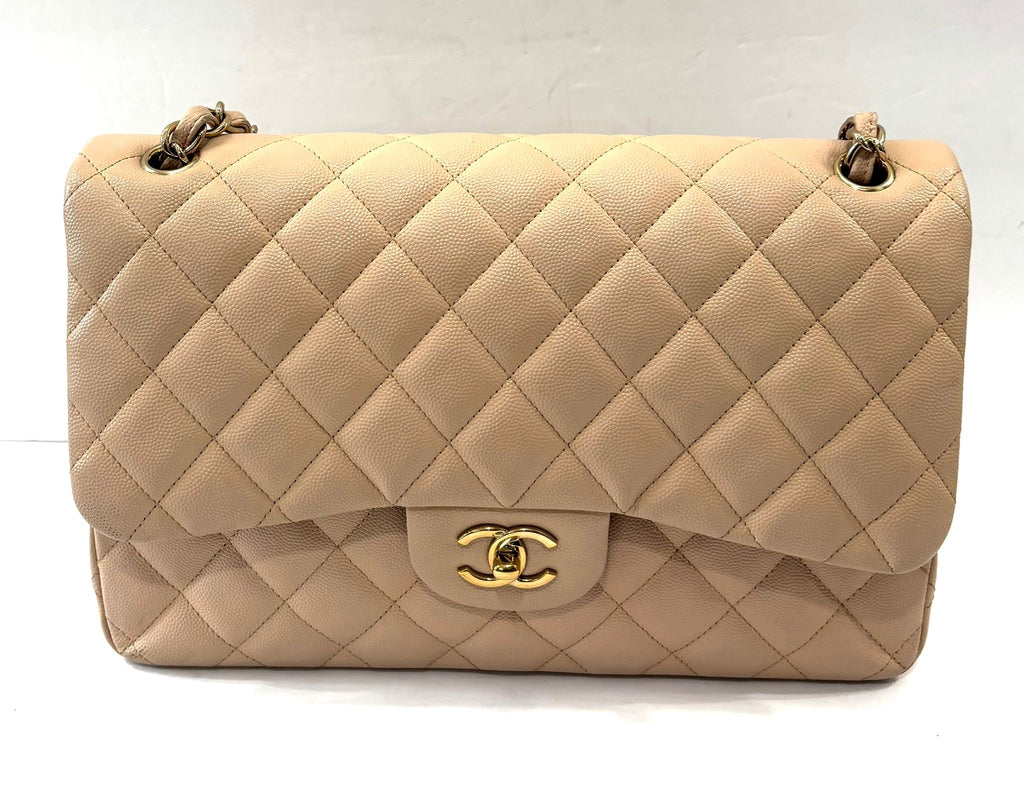 CHANEL CAVIAR QUILTED JUMBO CLASSIC DOUBLE FLAP BAG