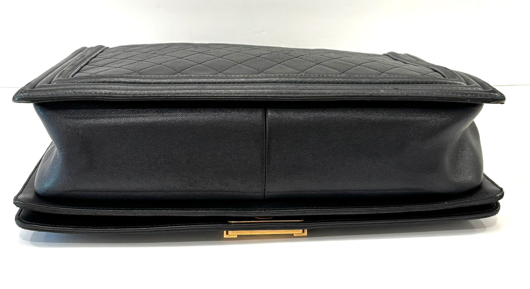 CHANEL LAMBSKIN QUILTED LARGE BOY FLAP BAG