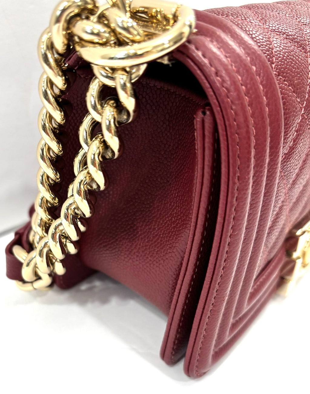 CHANEL QUILTED CAVIAR LEATHER LE BOY MINI BAG