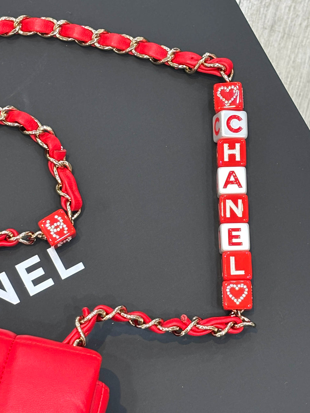 CHANEL MONACOCO LOGO BLOCKS MINI FLAP QUILTED LAMBSKIN LEATHER BAG