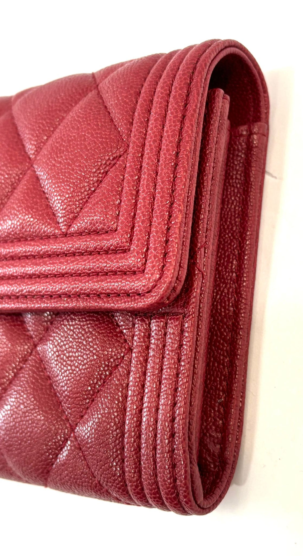 CHANEL CAVIAR QUILTED LEATHER LARGE BOY GUSSET  FLAP WALLET