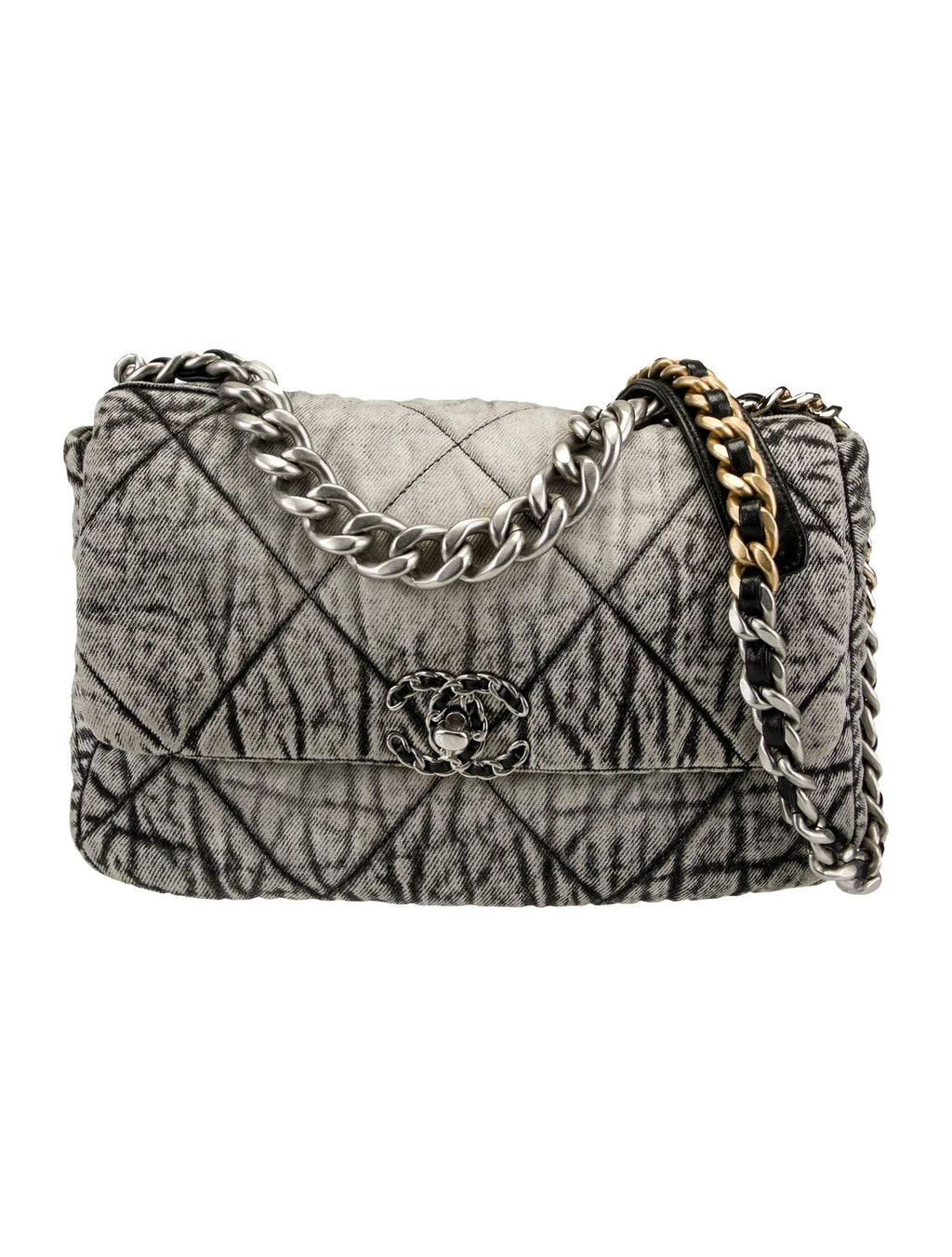 CHANEL 19 DISTRESSED DENIM BAG