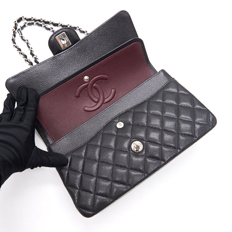 Chanel Medium 25cm Classical Double Flap Caviar Black  Year 2020