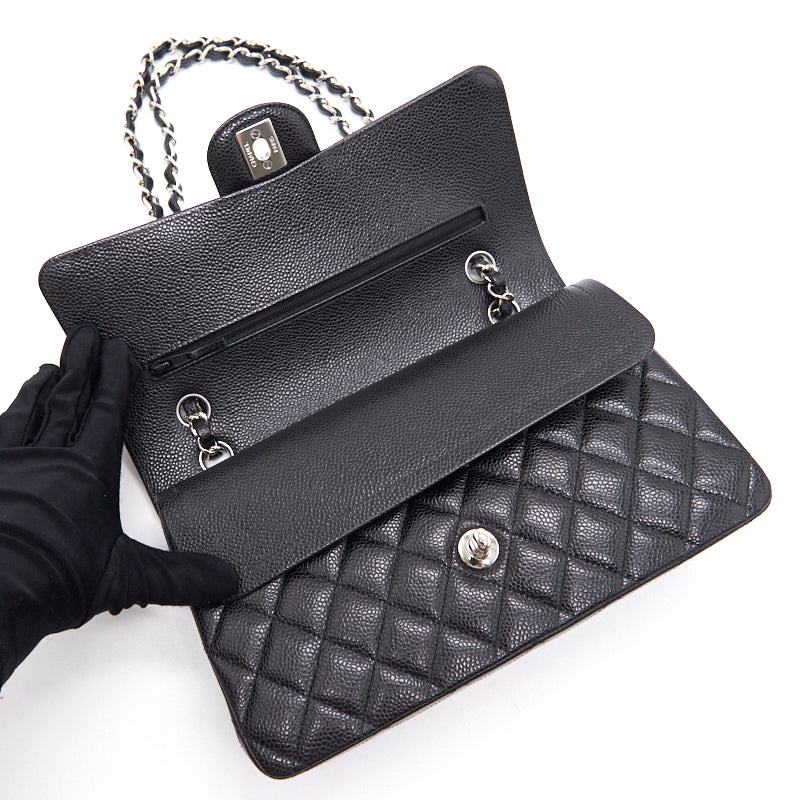 Chanel Medium 25cm Classical Double Flap Caviar Black  Year 2020