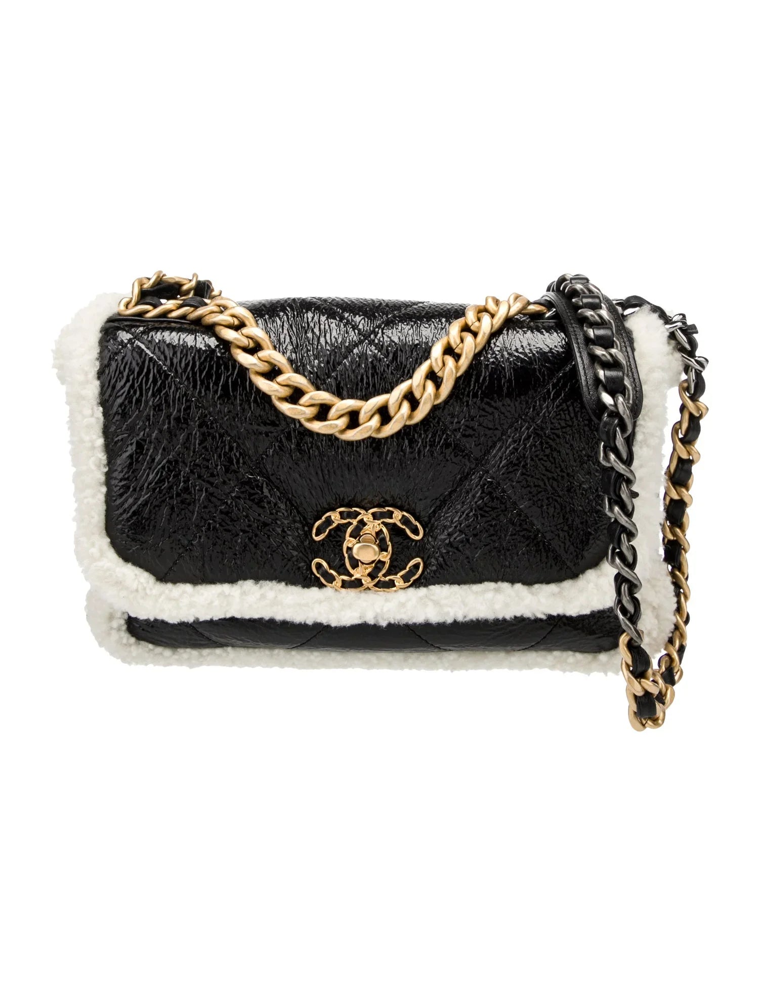 CHANEL 2021 SHEARLING MEDIUM 19 FLAP BAG
