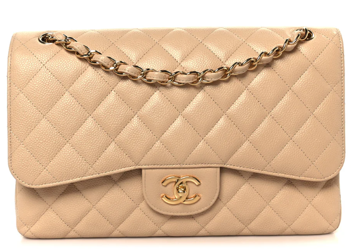 CHANEL CAVIAR QUILTED JUMBO CLASSIC DOUBLE FLAP BAG