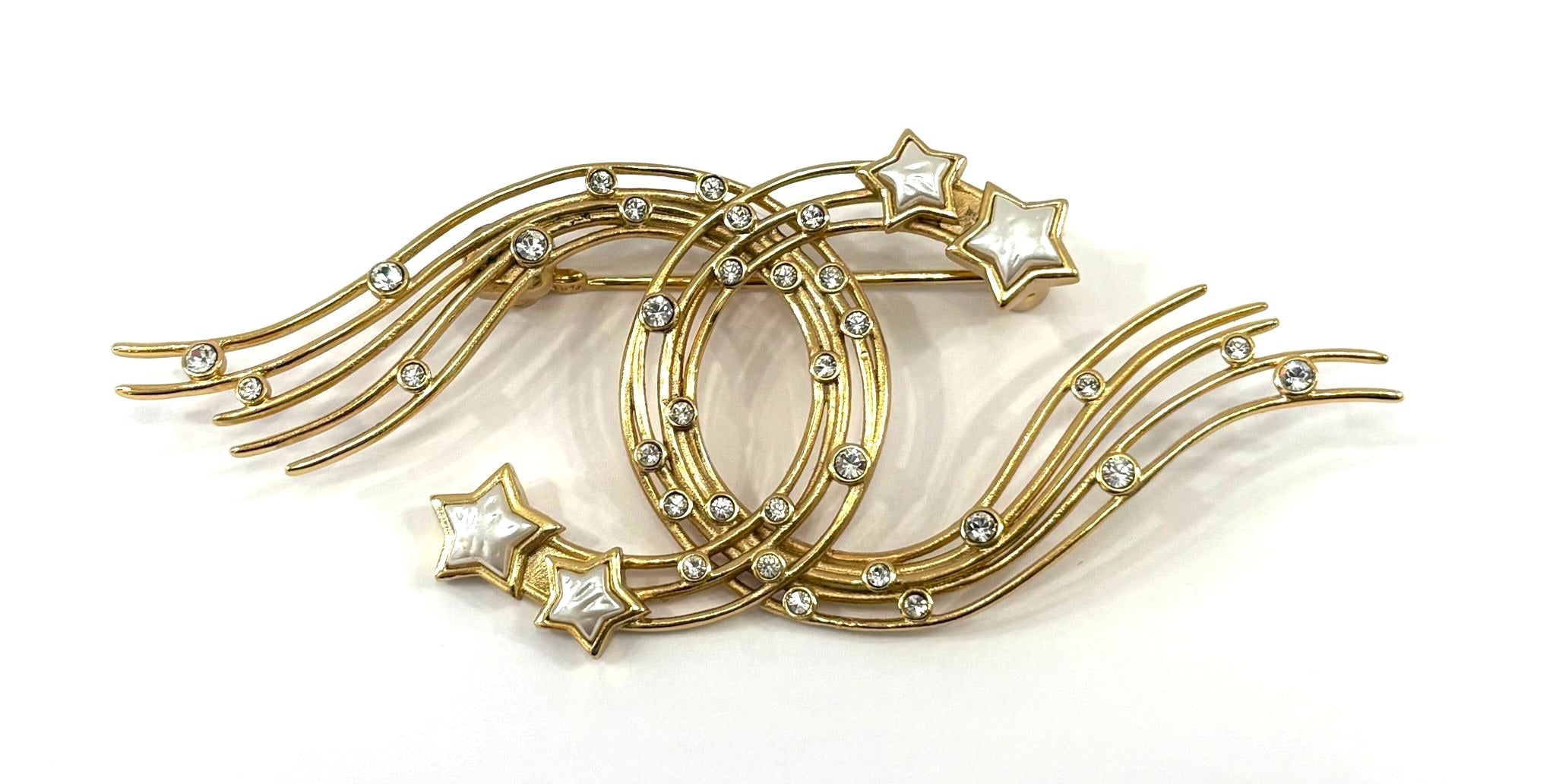 CHANEL STAR COCO MARK GOLD PLATED BROOCH