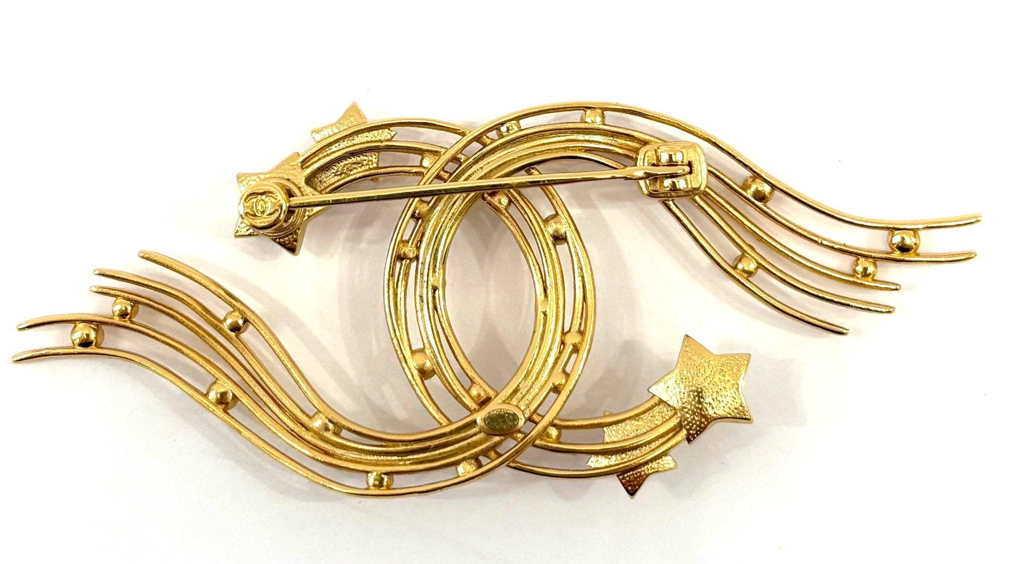 CHANEL STAR COCO MARK GOLD PLATED BROOCH
