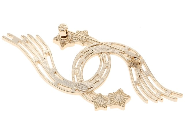 CHANEL STAR COCO MARK GOLD PLATED BROOCH