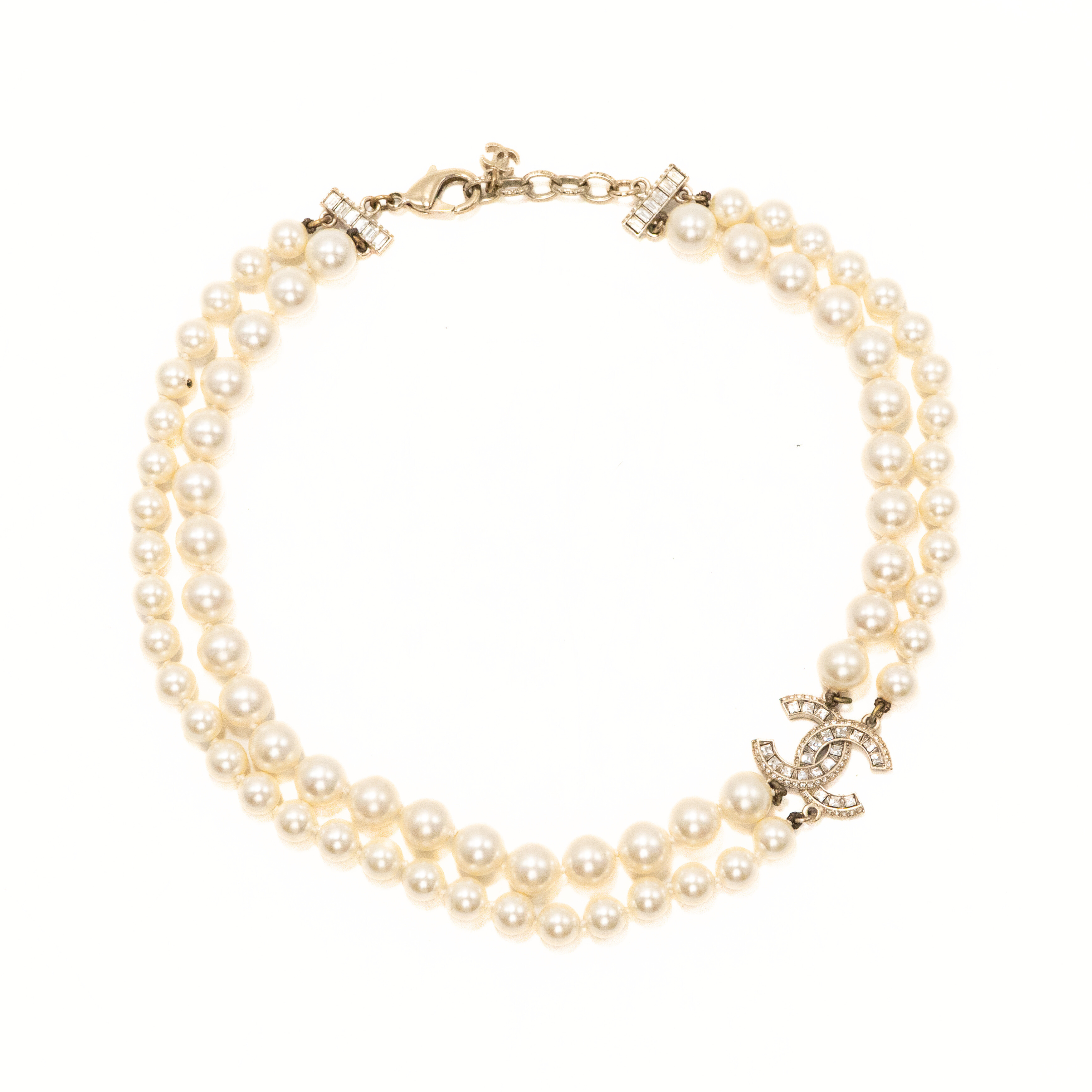 Chanel 'CC' Double Strand Pearl Choker
