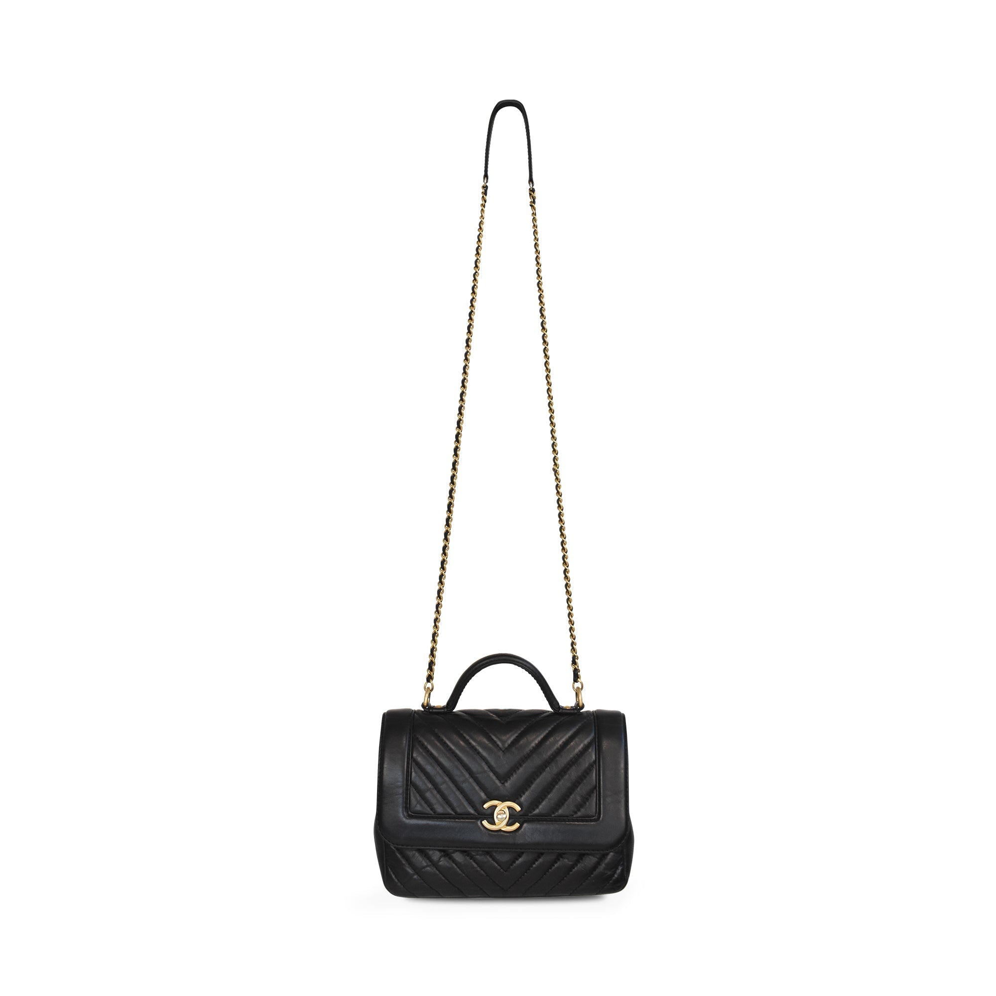 Chanel 'Chevron Top Handle' Flap Bag