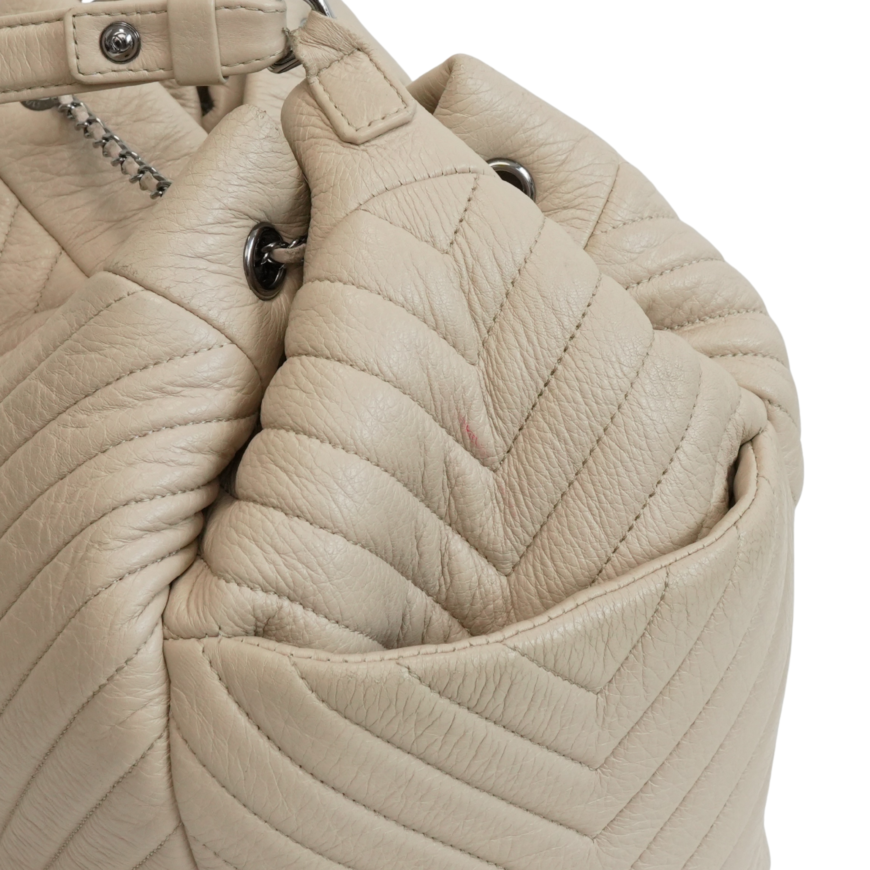 Chanel Chevron Quilted Bucket Bag