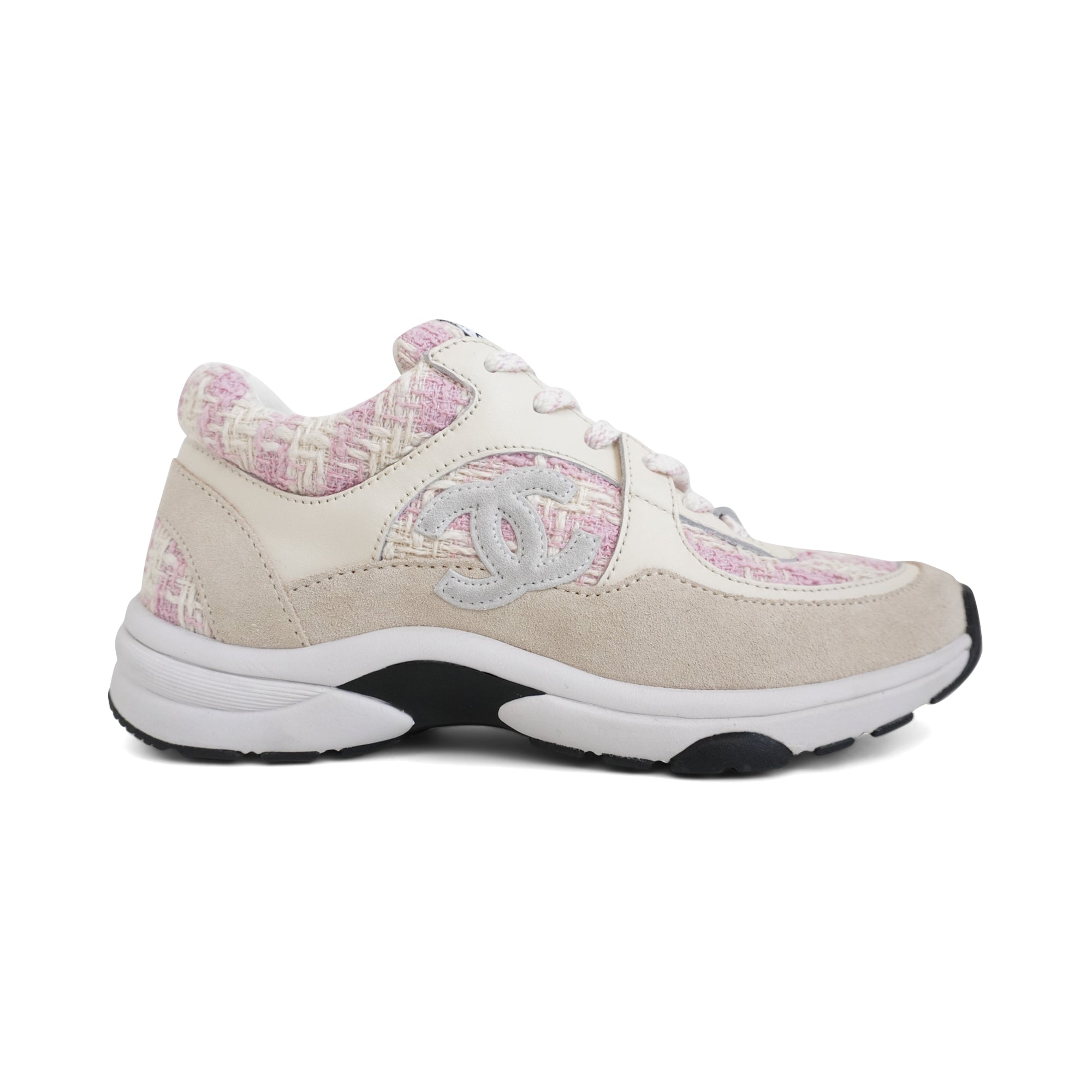 Chanel Pink Tweed Sneakers - Women's 36