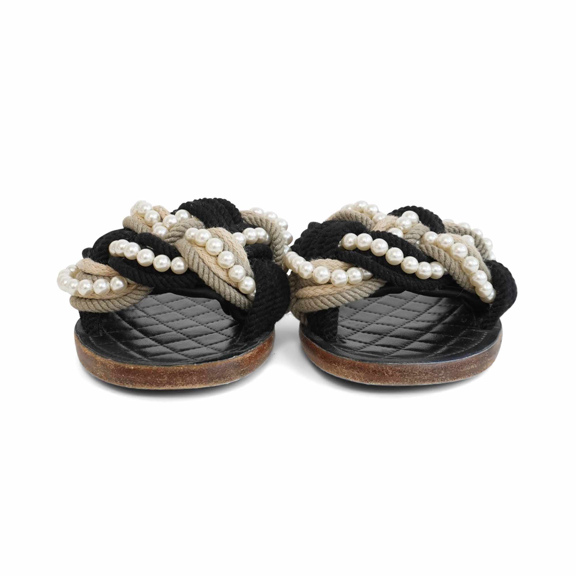 Chanel 'Cuba Rope Pearl' Sandals - Women's 37