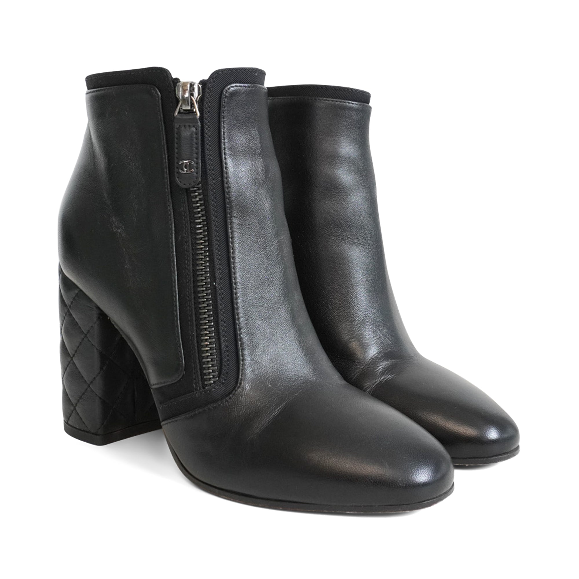Chanel Quilted Ankle Boots - Women's 36.5