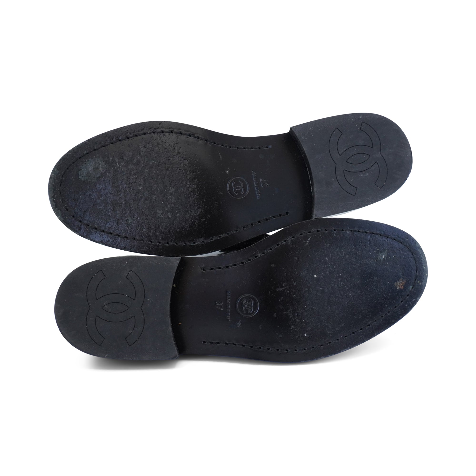 Chanel Logo Heel Loafers - Women's 37