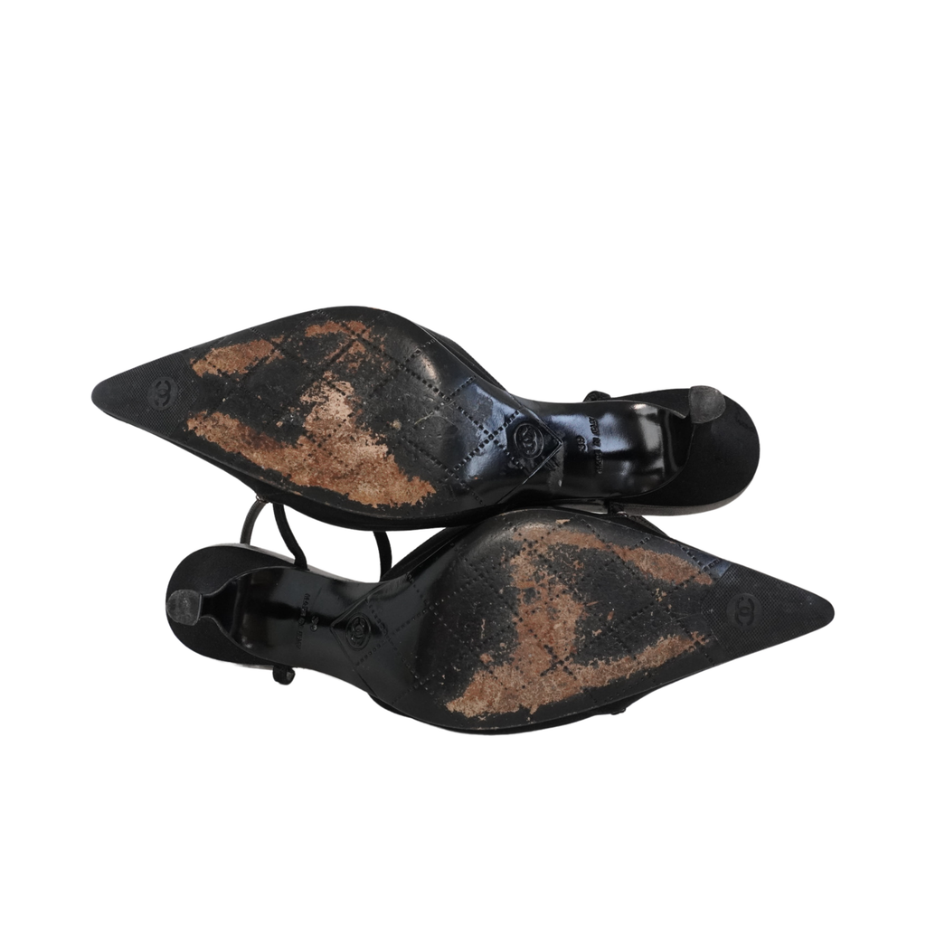 Chanel Vintage Satin Heels - Women's 39