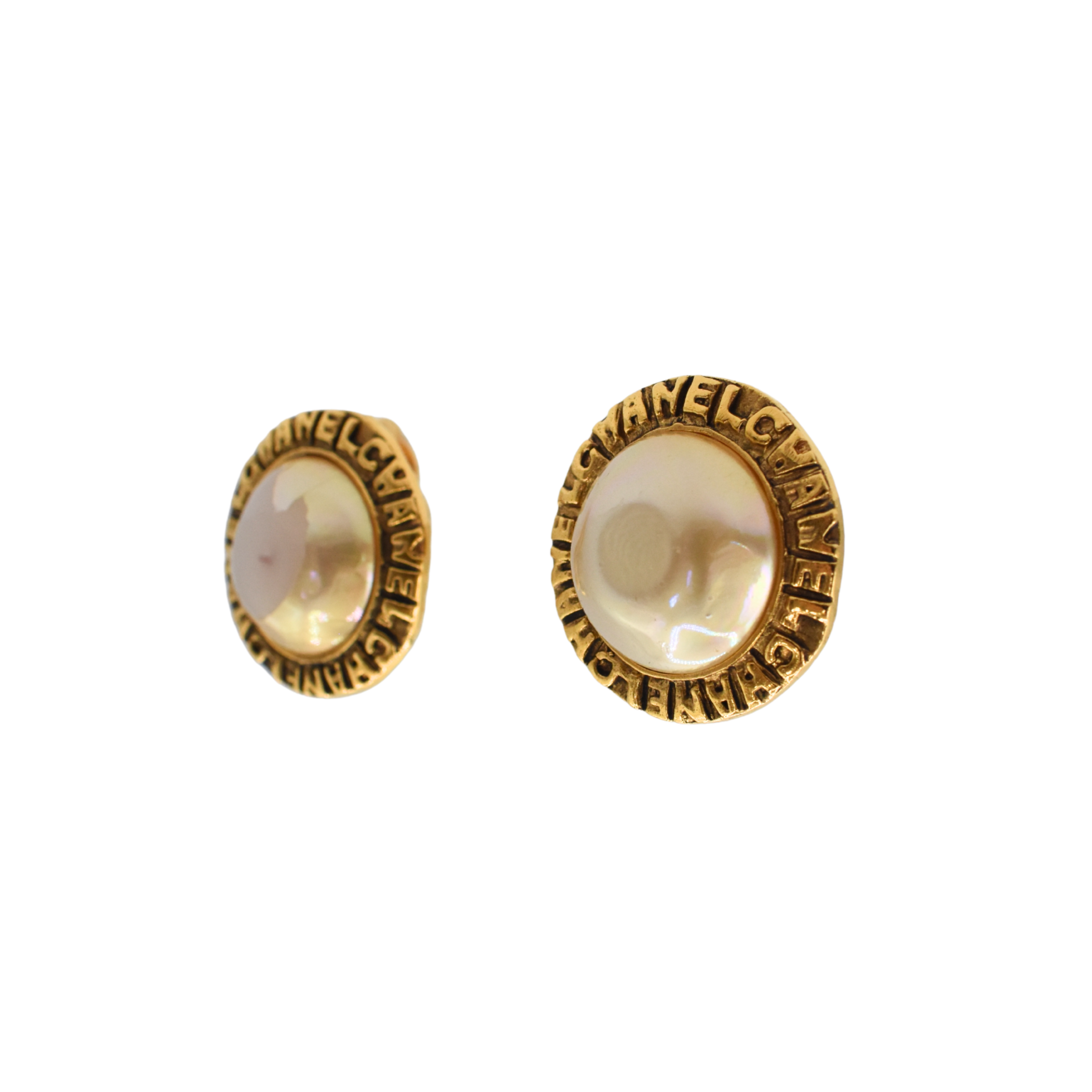 Chanel Faux Pearl Clip On Earrings