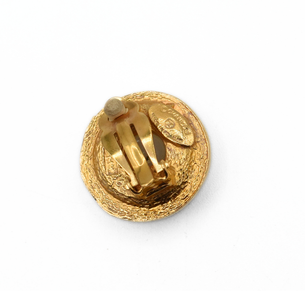 Chanel Faux Pearl Clip On Earrings
