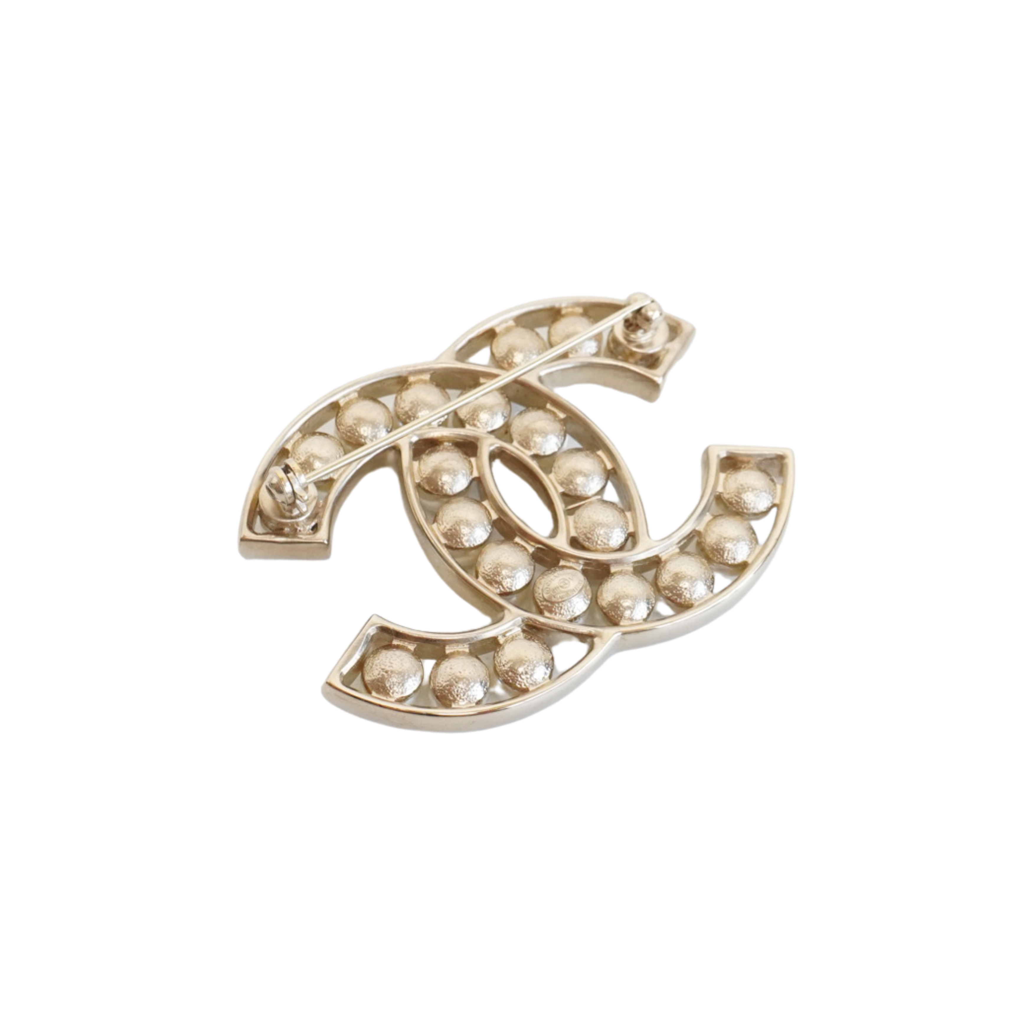 Chanel Pearl CC Logo Brooch