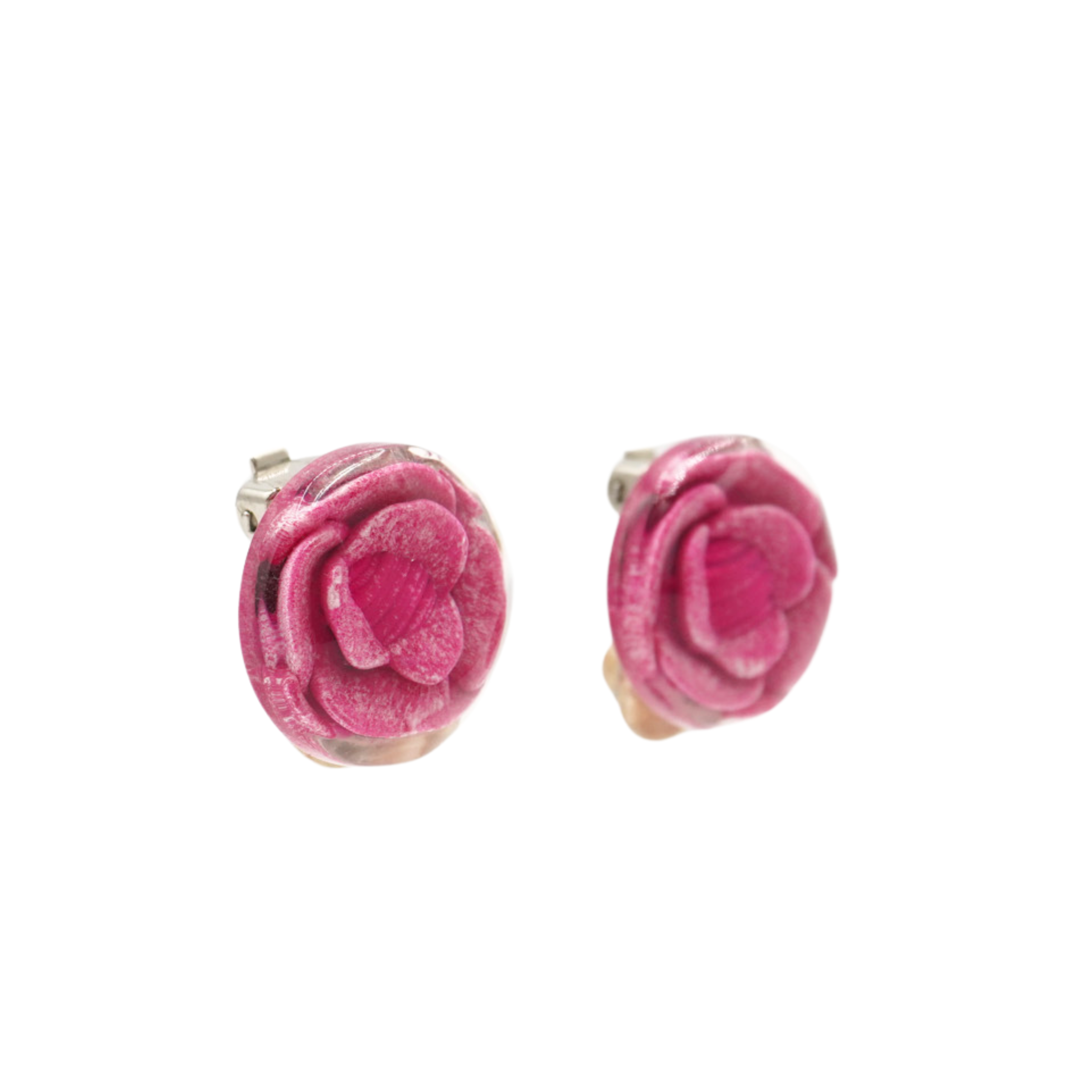 Chanel 'Camellia' Clip On Earrings
