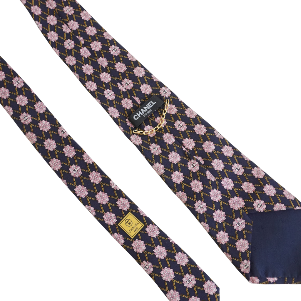Chanel Chainlink Camellia Tie