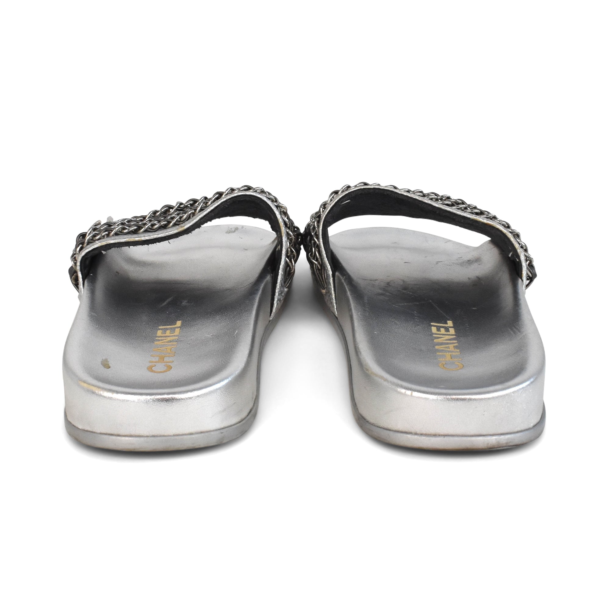Chanel 'Chain' Slides - Women's 37