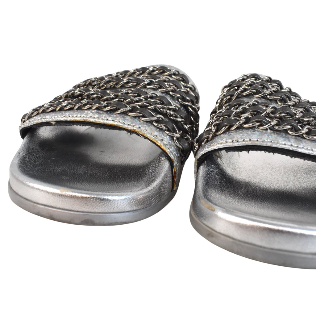 Chanel 'Chain' Slides - Women's 37